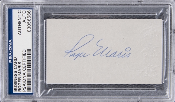 Roger Maris Signed Maris Distributing Company Business Card (PSA/DNA)
